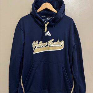 Adidas NCAA Georgia Tech Yellow Jackets Team Issue Football Hoodie Mens NEW